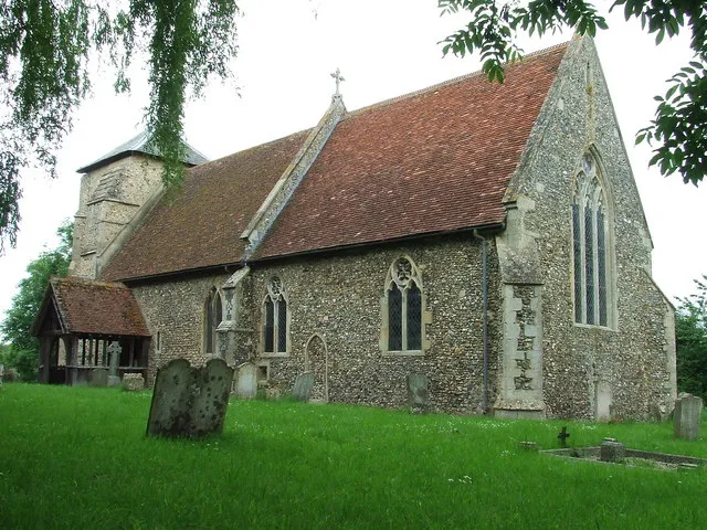 Church of St Nicholas in Stanningfield, Suffolk, England. A Grade I listed medieval church.