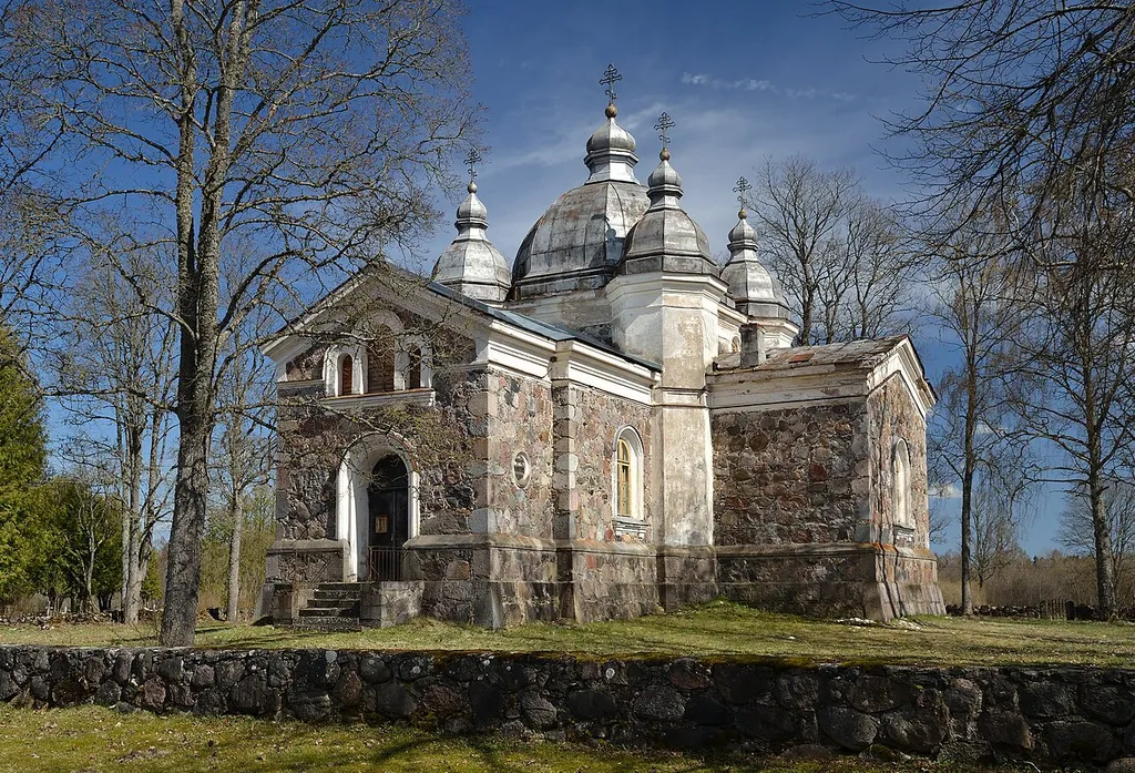 Arussaare orthodox church, built in 1873. Estonia.