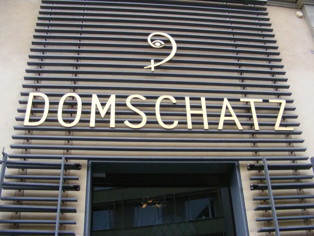 Domschatz Würzburg - Schild.