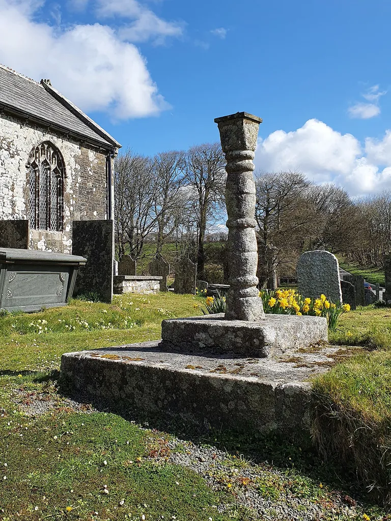Grade II listed, horizontal sundial in Davidstow churchyard, Cornwall.