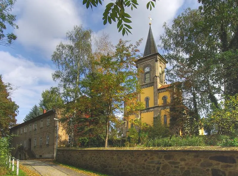 Bischdorf bei Löbau - Kirche und Pfarrhaus