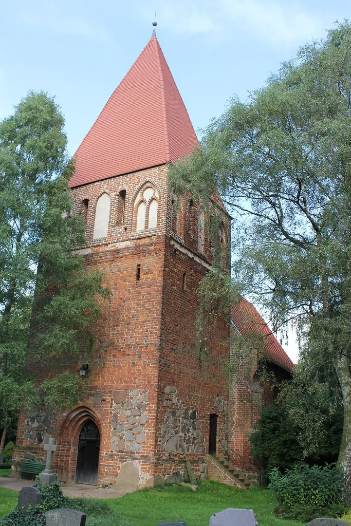 View of tower the church of Gross Varchow
