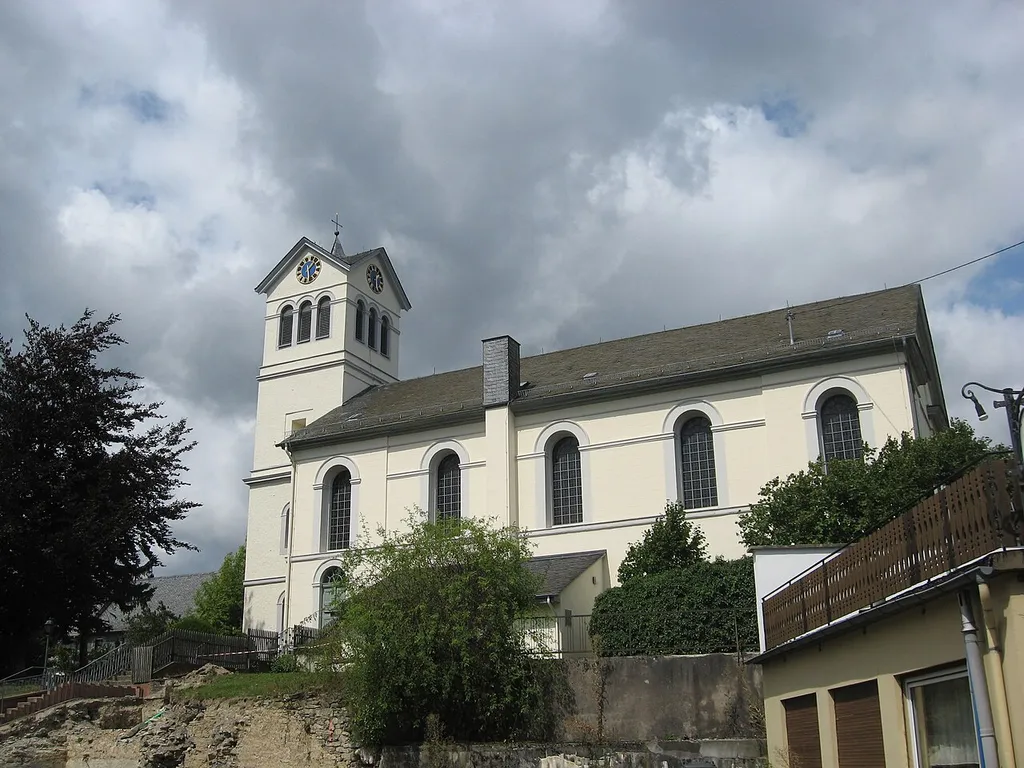 Church in the village Büchenbeuren in the Hunsrück landscape, Germany.
