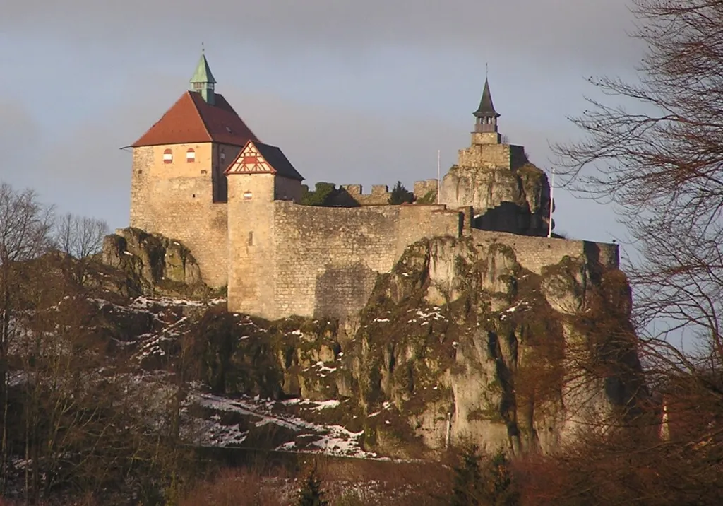 Distant look to castle Hohenstein (near the german town of Hersbruck)