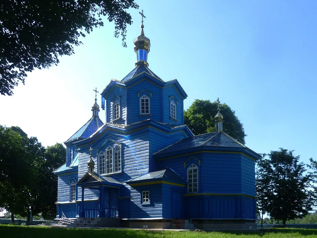 Покровська церква (дер.) (1750-1880 роки) - вигляд з південного сходу - с.Поромів (вул.Центральна) Іваничівський район Волинська область Україна