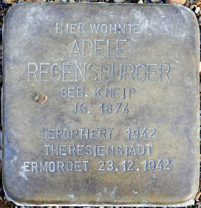 Stolperstein dedicated to Adele Regensburger
