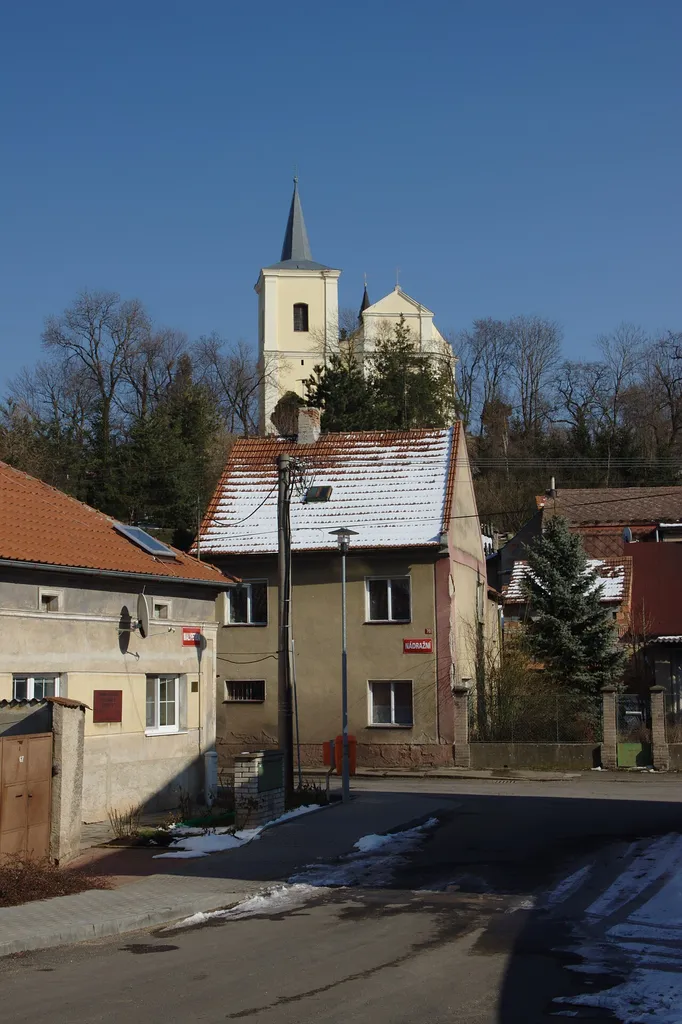 Main church in Klobuky, Central Bohemian Region, CZ