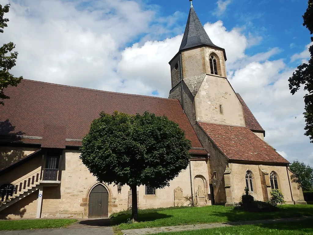 Evangelische Martinskirche in Meimsheim: 1455 – 1461 Errichtung von Chor, Turm und alter Sakriste