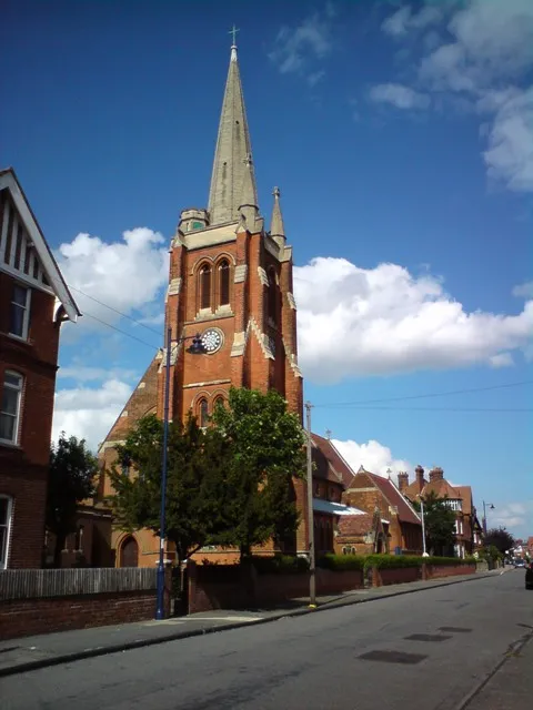 St John the Baptist parish church, Orwell Road, Felixstowe, Suffolk, seen from the southwest
