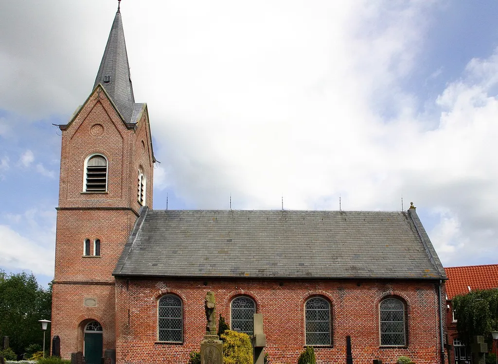 Historic church in Amdorf, district of Leer, East Frisia, Germany; edited by Lichtbildner