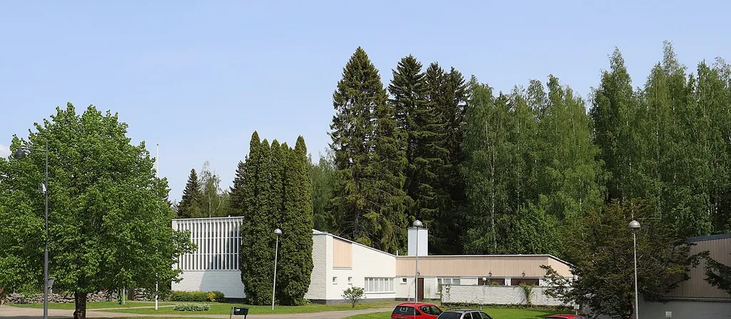 Luhanka winter church, Luhanka, Finland. - Winter church, parish church and cemetery chapel, was completed in 1958, it was designed by architect Einari Teräsvirta. It is used for services in wintertime because old wooden church, completed in 1893, has no heating nor electric light.