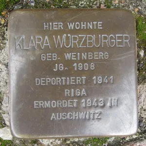 Stolperstein dedicated to Klara Würzburger