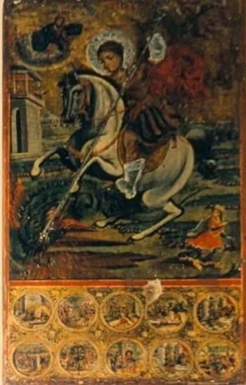 Άγιος Γεώργιος δρακοντοκτόνος, 19ος αι., Ανάληψη, Θεσσαλονίκη
