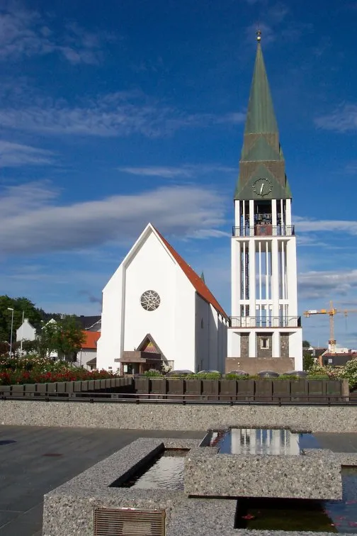 Molde cathedral seen from the roof of town hall.