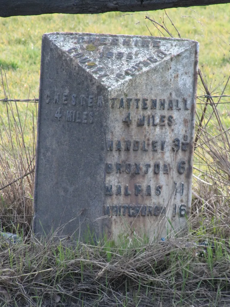 Old Milepost by the A41, south of Waverton