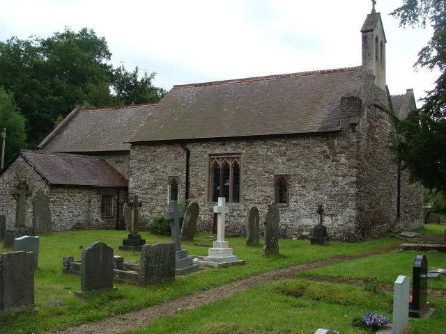 St. Cenau's church and churchyard Llangenny - north elevation