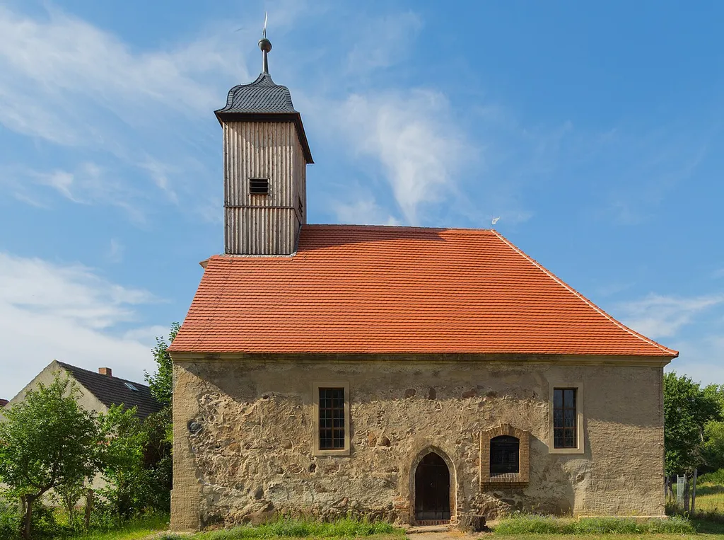 The Lutheran Village Church („Dorfkirche“) of Casel/Kózle, district of Drebkau/Drjowk, Landkreis Spree-Neiße, Brandenburg, Germany.