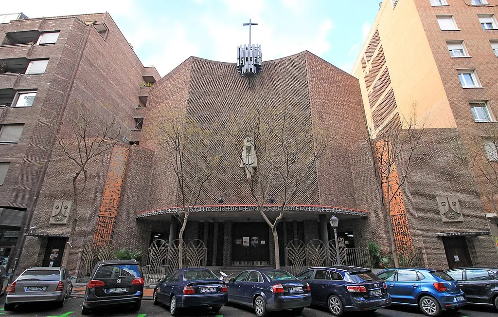 Façade of the Church of Santa María del Monte Carmelo in Madrid (Spain).