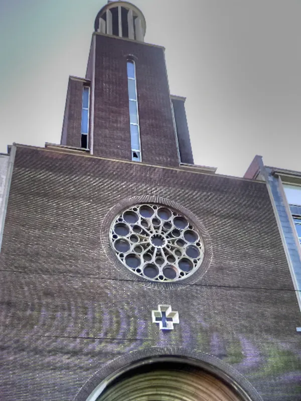 Former Gesù church in Rue Royale, Saint-Josse-ten-Noode, Brussels. Art Deco façade designed by Antoine Courtens