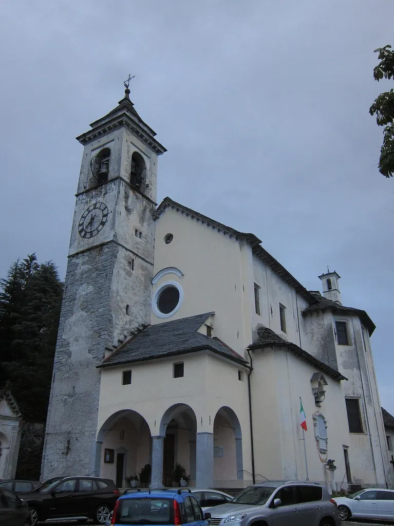 Church of Toceno village named "Chiesa Parrocchiale di Sant’Antonio Abate". Located in Toceno (VCO) in region Piedmont, in Italy. - 2018-08-31