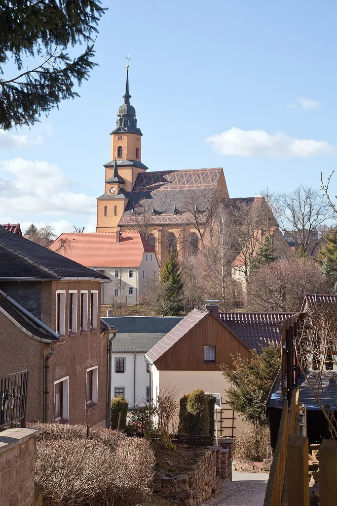 Oederan, Saxony, view onto the church