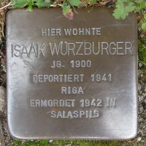Stolperstein dedicated to Isaak Würzburger