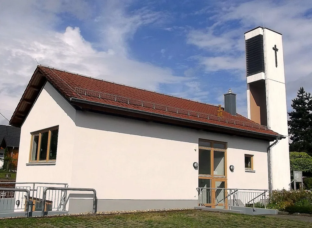 Exterior of the protestant church in Losheim, Saarland, Germany