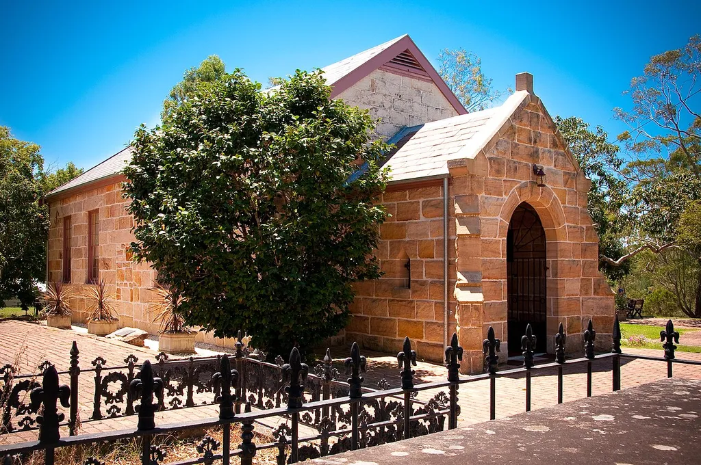 Ebenezer Uniting Church NSW Established in 1809, Ebenezer church is Australia's oldest surviving. It is the first non-conformist then Presbyterian Church in Australia and was a pioneer in education in the colony, beginning a school in 1810. The church is the oldest extant school building in Australia. The Coromandel covenantors arrived in Sydney in 1802 and began as pioneer farmers on the Hawkesbury at Portland Head in 1803. After five years of worship in the open air and in the homes of Dr Arndell and Owen Cavanough they, with seven other families, covenanted on the 22 nd September 1808. They formed the ‘Society for the Propagation of Christian Knowledge and the Instruction of Youth’ and agreed to build a church and school and to call a minister to facilitate their faith. Ebenezer means ‘The Lord has helped us all the way’ or ‘Stone of Help’. 1 Samuel: Chapter 7 Verse 12.
