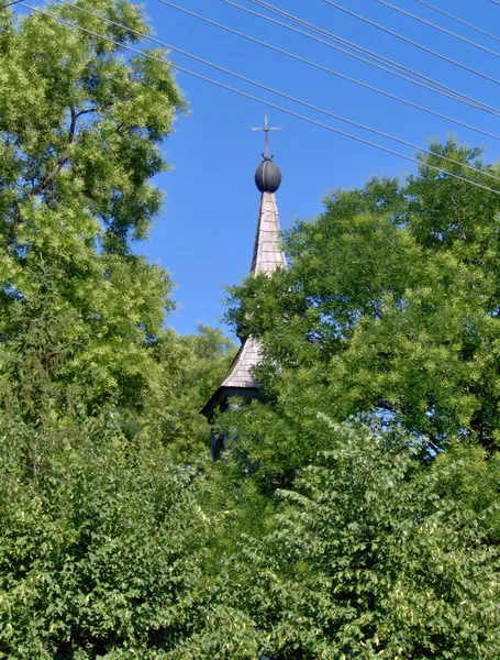 Spire of the Serbian Orthodox Church in Ečka, Vojvodina, built in 1711. It is the oldest church in Ečka.