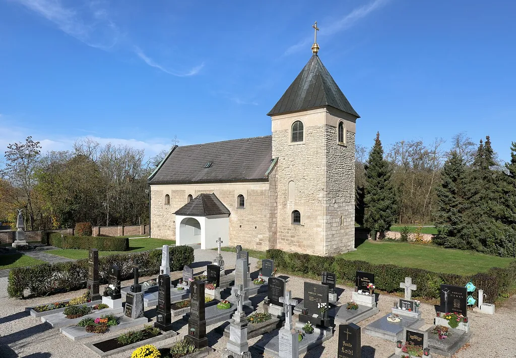Southeast view of the church in Baumgarten an der March.