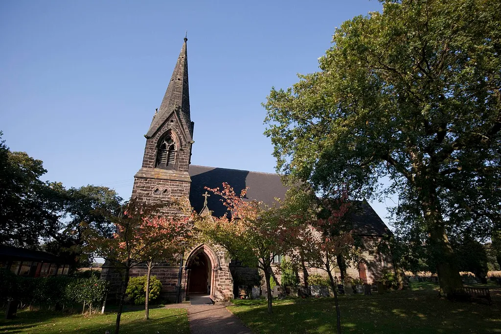 Parish church of St John the Evangelist, Toft, Cheshire, seen from the south