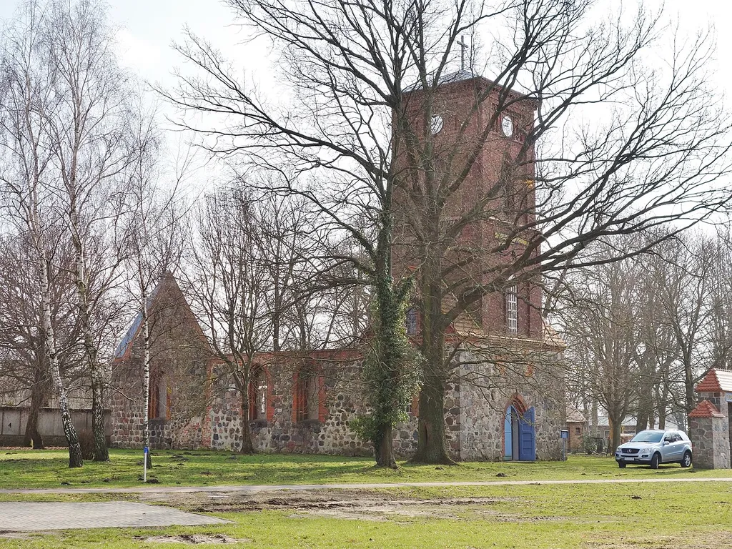 North-western view of Kränzlin church, Märkisch Linden municipality, Ostprignitz-Ruppin district, Brandenburg state, Germany