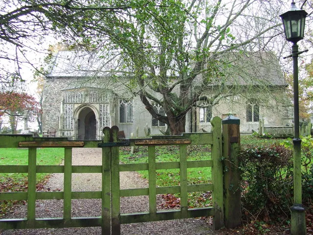 Church of All Saints in Saxtead, Suffolk, England. A Grade I listed medieval church.