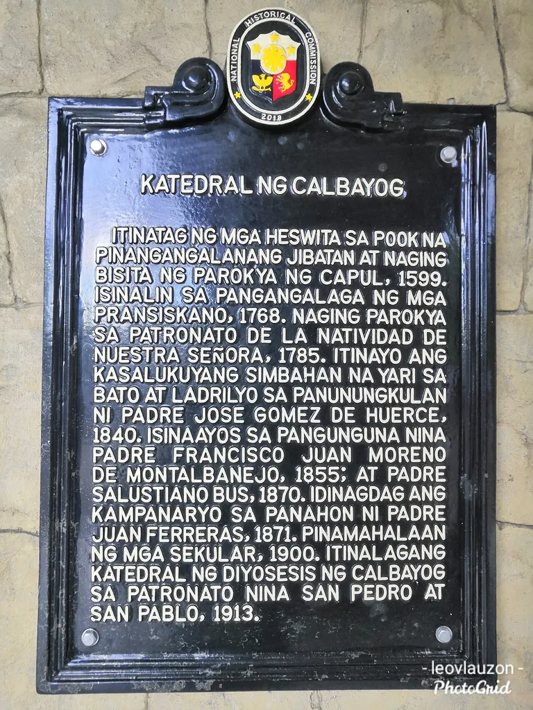 Cathedral of Calbayog historical marker