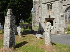 Churchyard cross and three wayside crosses in St Neot churchyard