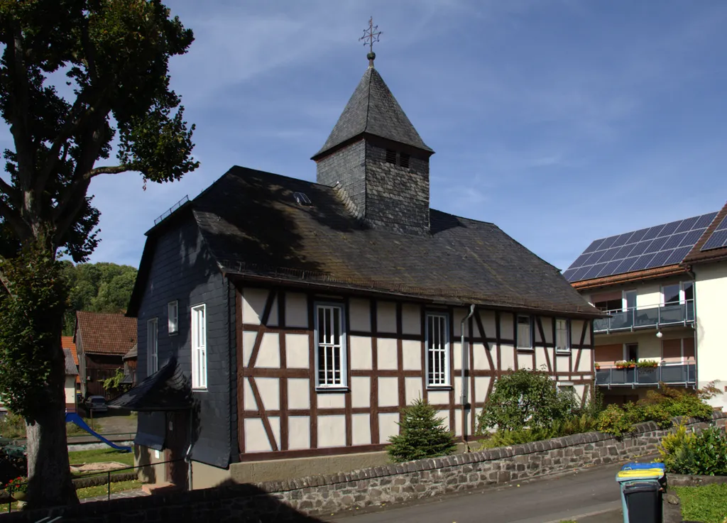 Protestant church (former cemetery chapel Schotten - moved 1827) in Schotten, Goetzen, Hesse, Germany