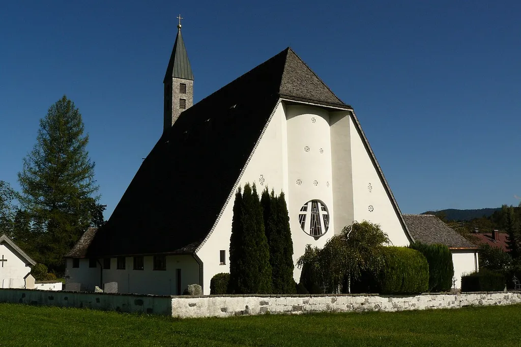 Pfarrkirche Sankt Ulrich, Ringstraße 9, Walchensee. Ansicht von WNW