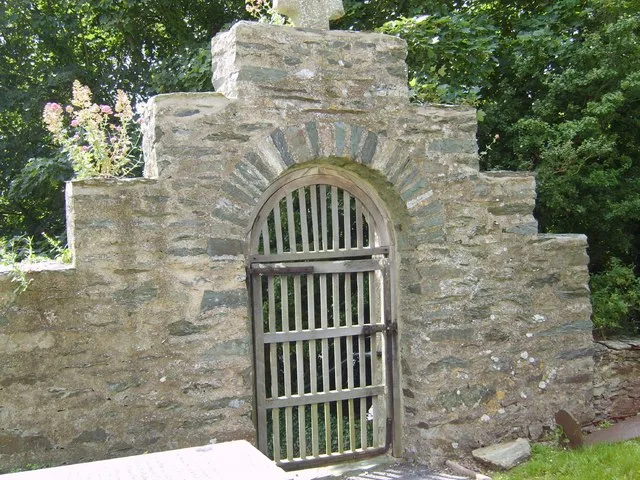 The southern lych gate at St Eilian's Church Eglwys St Eilian has two lychgates, one to the west and one to the south.