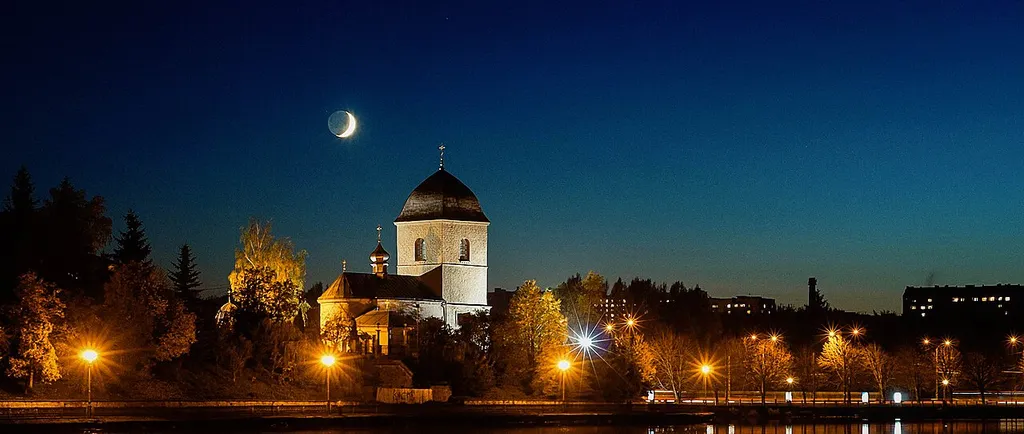 16th-century Exaltation of the Holy Cross Church over Ternopil Pond, the oldest church in the city (architectural monument of the national significance №635). Ternopil, Ukraine
