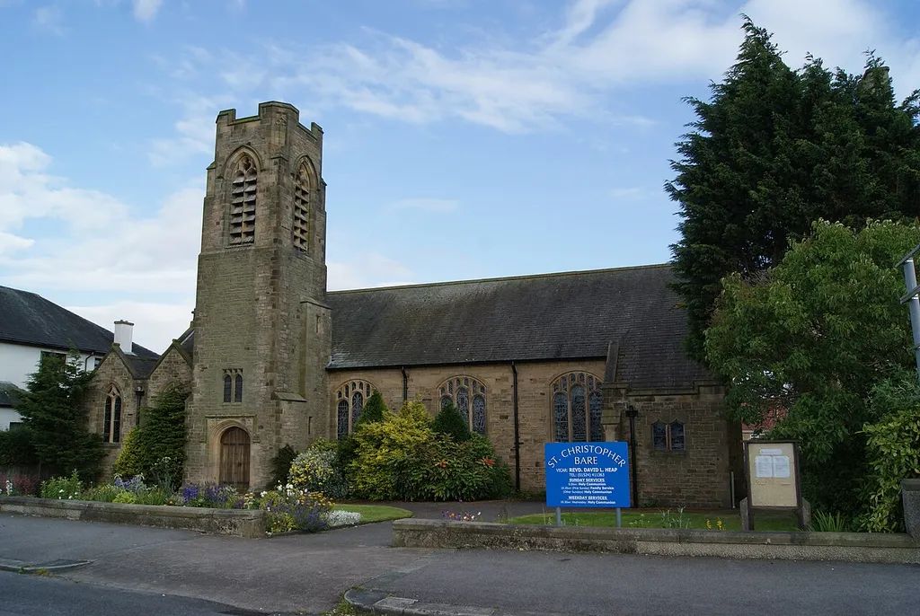St Christopher's parish church, Bare, Lancashire, seen from the northwest