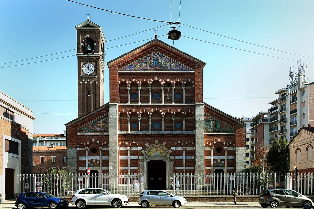 Veduta della chiesa di Santa Maria di Caravaggio, Milano, architetto Cecilio Arpesani