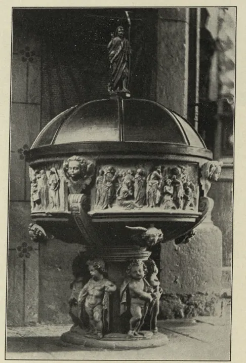 Taufbecken in der Kirche St. Nikolaus in Eibelstadt