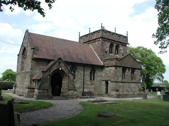 St Chad's parish church, Slindon, Staffordshire, seen from the south