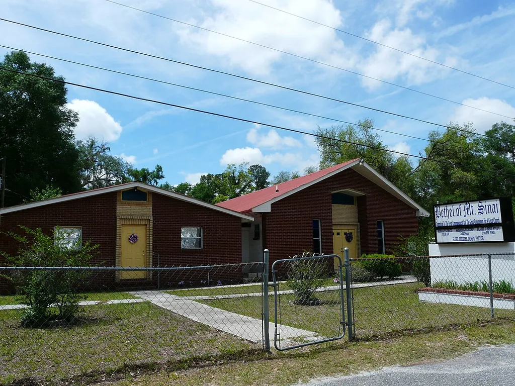 Bethel of Mount Sinai Holy Church of America church on Knight Street in Mayo, Florida.