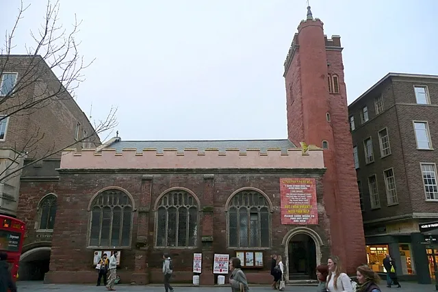 St. Stephen's church When the centre of Exeter was bombed in 1942, this church on the High Street was one of the few buildings to survive. http://www.stephenproject.org.uk/brochure/22_briefhistory.htm