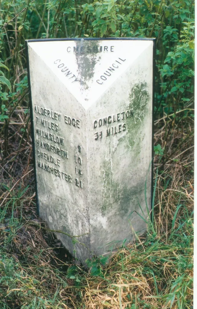Old Milepost by the A34, south of Marton
