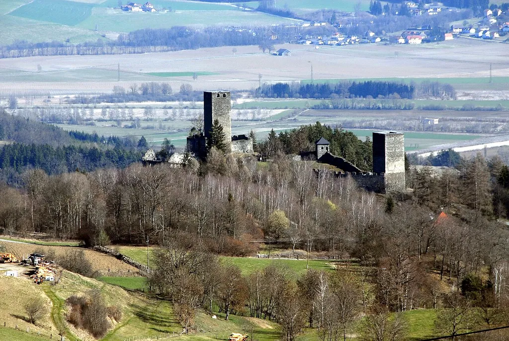 Twin castle-ruin of Liebenfels in the community Liebenfels, district Saint Veit on the Glan, Carinthia, Austria