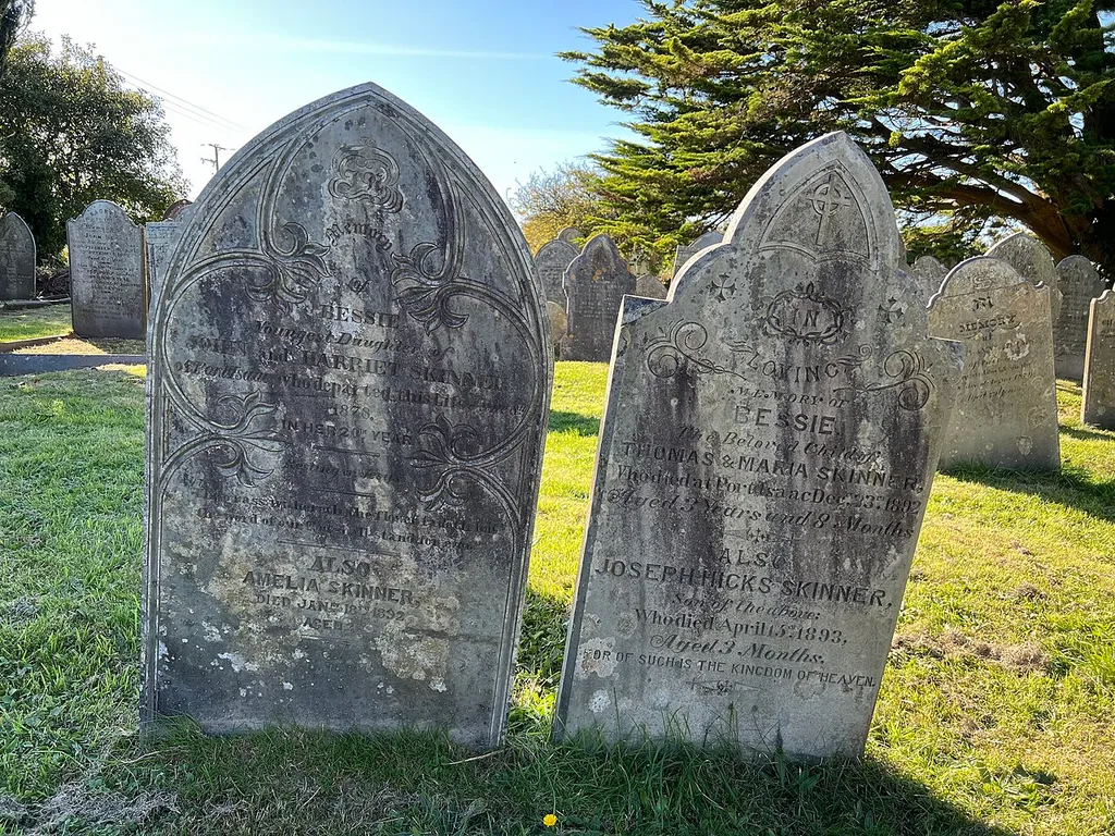 St Endellion, Headstone Of Bessie Remmick 13 Metres To West Of Tower Of Church Of St Endelienta.