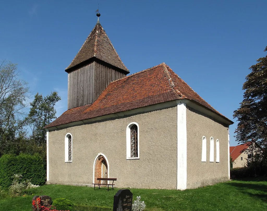 Listed protestant village church in Wulfersdorf. Wulfersdorf is a part of the municipality Tauche in the District Oder-Spree, Brandenburg, Germany. The medieval fieldstone church was rebuilt in 1670.