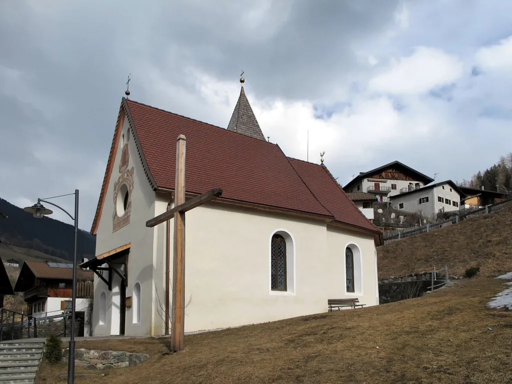 Church St. Erasmus in Village Astfeld in Valley Sarntal (Sarntaler Alps)